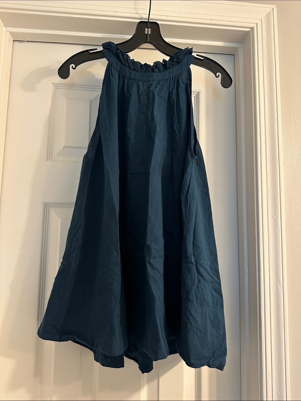 MerSea - Dark Teal Ruffle Neck Swing Tunic Top - S/M